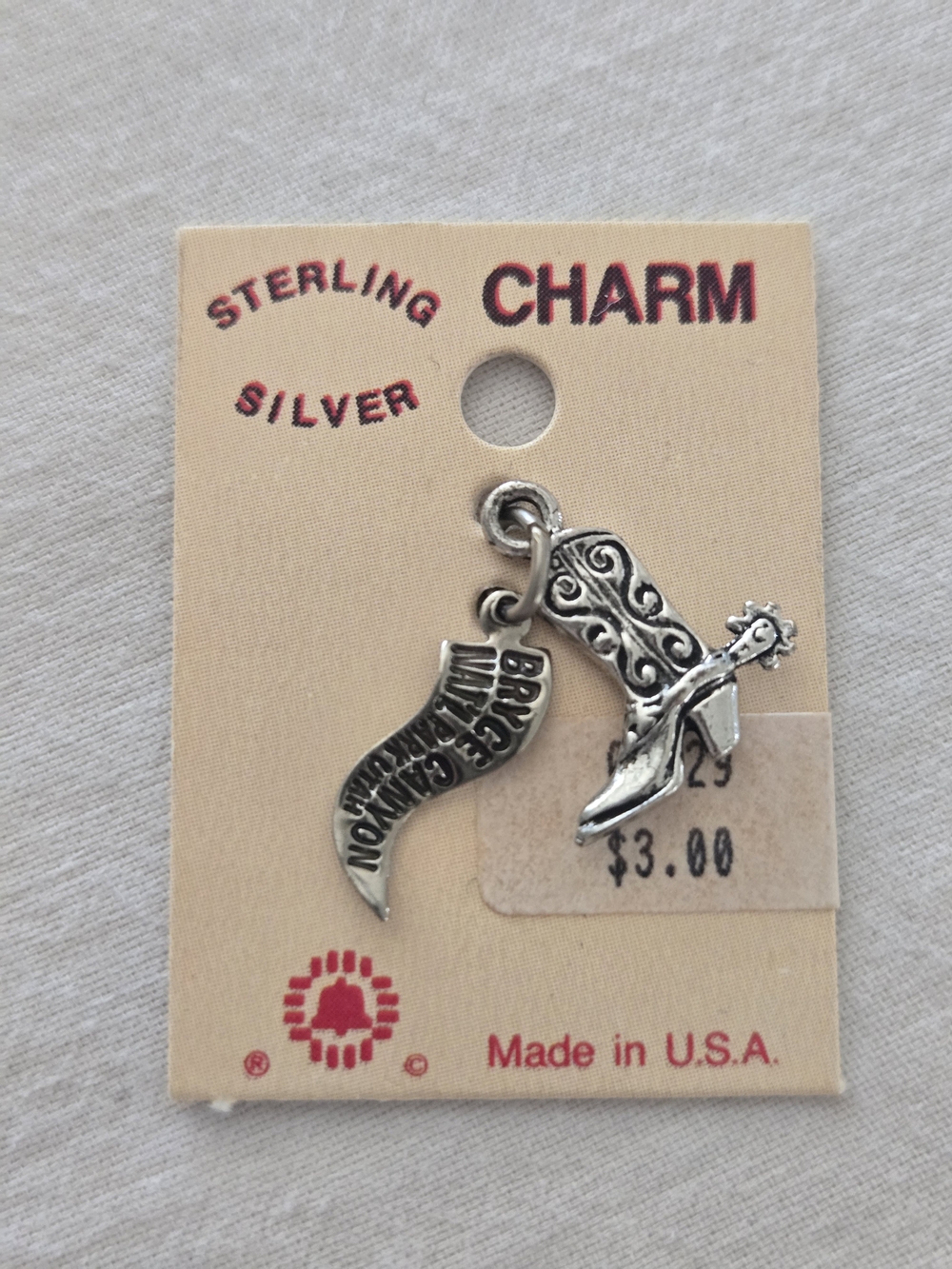 Vintage Bell Co. Sterling Silver Cowboy Boot Charm